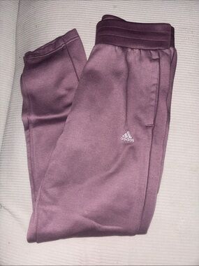 adidas mauve women's track pants with white logo